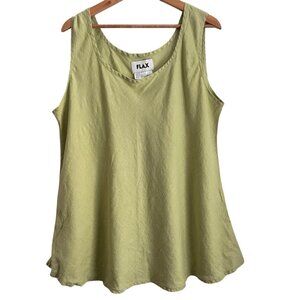 Flax Womens Linen Swing Tank Top Size 1G Boho Minimalist Lagenlook Artsy